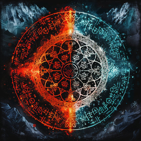 Astrology horoscope circle with zodiac signs on grunge backgroundの素材