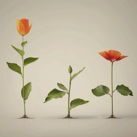 tulips in the form of a flower on a gray backgroundの素材