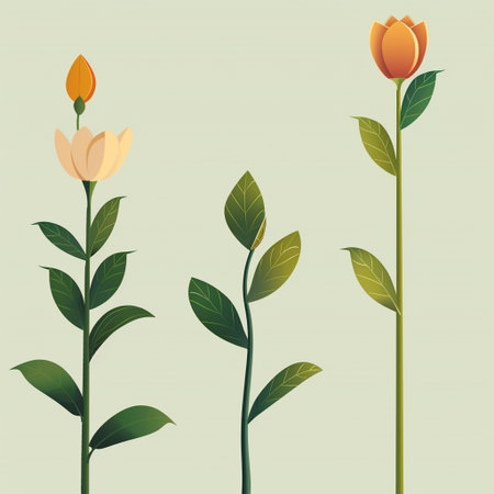 Flower design over beige background, vector illustration eps10の素材