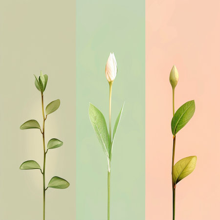 Creative layout made of green leaves on pastel background. Minimal concept.の素材