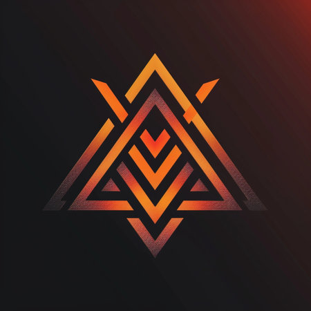 Triangle logo design template. Polygonal symbol. Geometric vector illustration.の素材