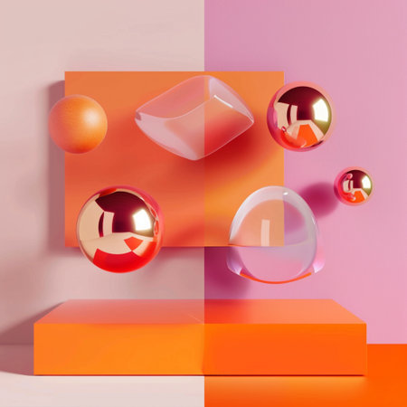 Abstract geometric forms. Minimalist abstract background. 3d renderの素材