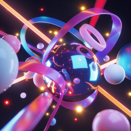 3d render, abstract background, molecule, atom, cell.の素材