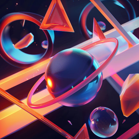 3d illustration of abstract geometric composition,digital artwork for creative graphic designの素材