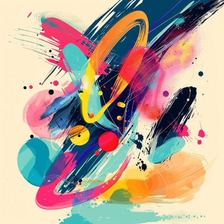 Colorful abstract background with watercolor splashes. Vector illustration.の素材