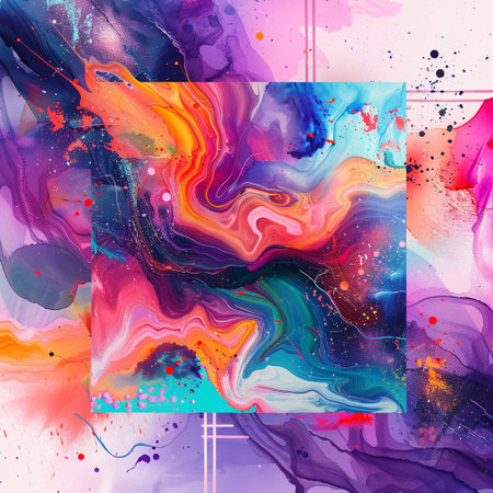 Abstract colorful watercolor background. Acrylic painting. Digital illustration.の素材