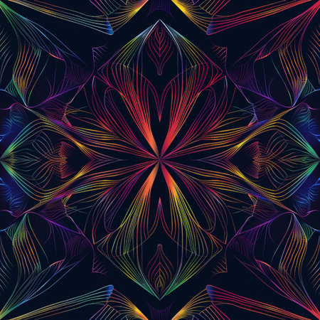 Seamless background pattern. Abstract geometric pattern with symmetrical elements.の素材