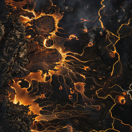 Volcanic eruption. Abstract background. 3d render illustration.の素材
