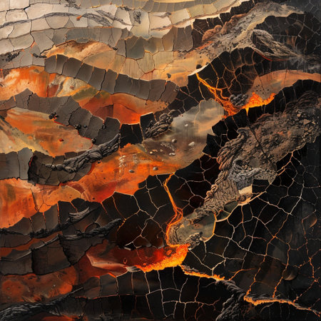 Close-up of cracked surface of the stone. Abstract background.の素材