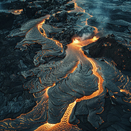 Kilauea Volcano in Hawaii Volcanoes National Park.の素材