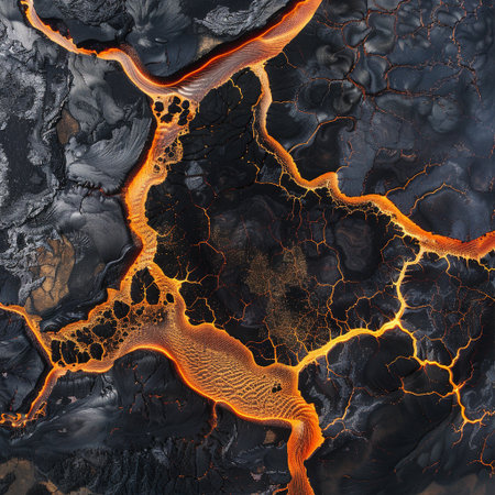 Lava flow. Abstract background and texture for design. 3d renderの素材