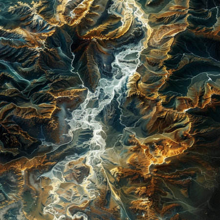 Abstract background of a mountain landscape. 3d rendering, 3d illustration.の素材