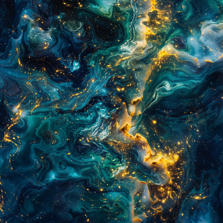 Abstract blue marble texture background. Fantasy fractal design. Digital art. 3D rendering.の素材