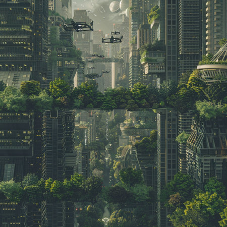 Collage of skyscrapers in Hong Kong city. Elements of this image furnished by NASAの素材