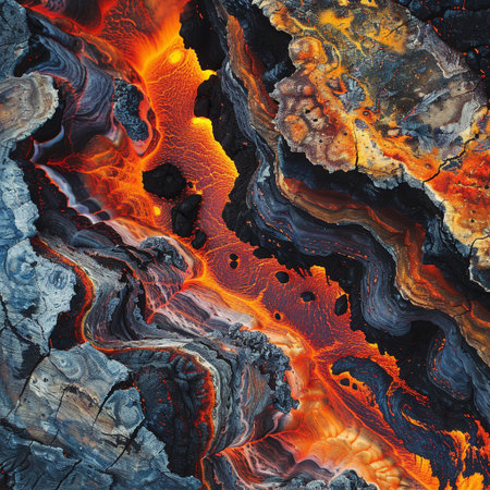 Abstract background of lava flow in the form of a volcano. 3d renderingの素材