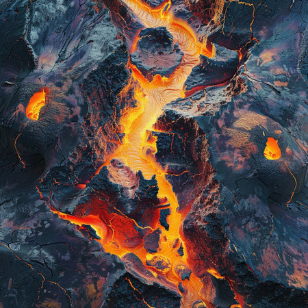 Volcanic eruption with lava. Abstract background. 3d renderingの素材
