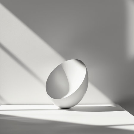Minimalist abstract background, empty white podium, 3d renderの素材