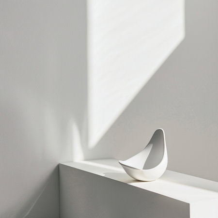 White chair on a white shelf in the sunlight. 3d renderingの素材