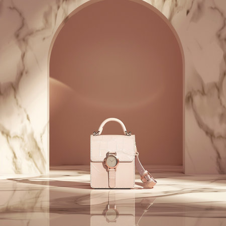 Luxury handbag background. 3D rendering.の素材
