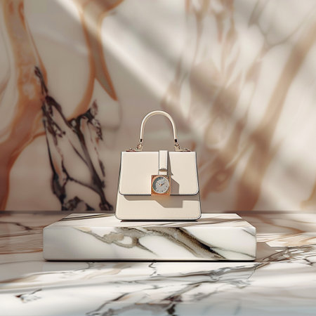 Luxury handbag podium. 3d rendering.の素材