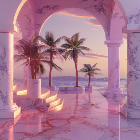 Abstract background of acrylic paint in pink, purple and gold color tonesの素材