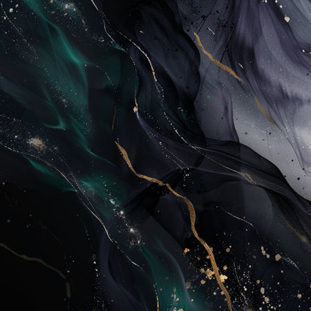 Marble abstract acrylic background. Marbling artwork texture. Agate ripple pattern. Gold powder.の素材