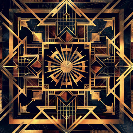 Vintage ornamental seamless pattern. Geometric abstract background with geometric ornament.の素材