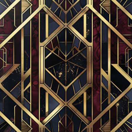 Luxury background with golden ornament. Geometric patterned texture.の素材