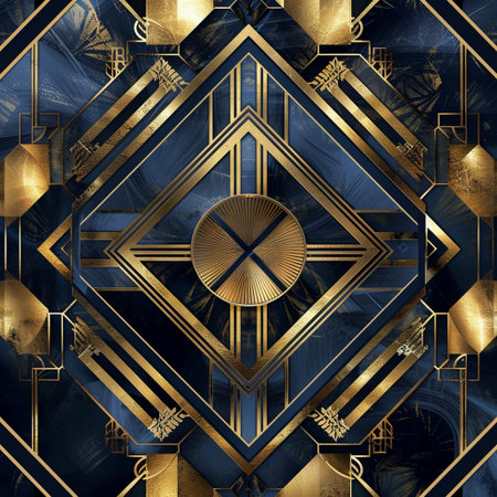 Luxury background with golden geometric elements. 3d illustration.の素材