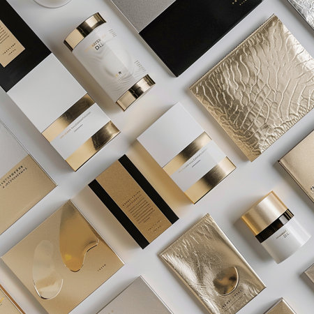 collection of various luxury products isolated on white background. each one is shot separatelyの素材