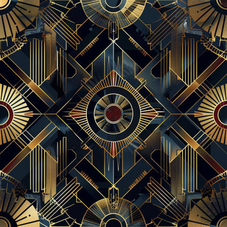 Seamless background pattern. Geometrical abstract pattern in art deco style.の素材