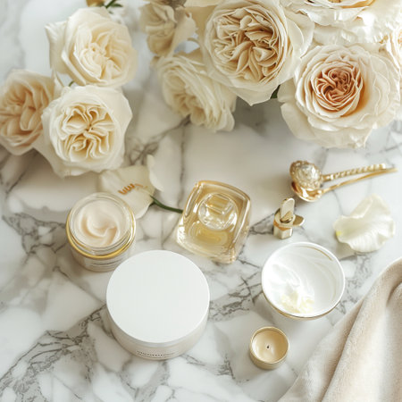 Cosmetic branding, packaging and make-up concept - Skin care productsle background, moisturizing lotion and lifting cream emulsion, anti-age cosmetics for luxury beauty skincare brand designの素材