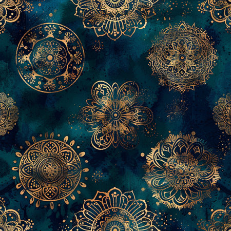 Seamless pattern with mandalas in indian style.の素材