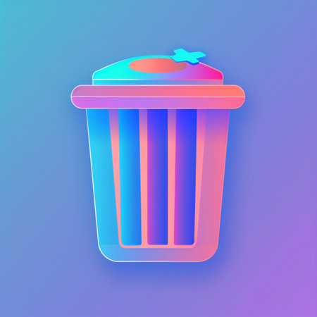 Paper cut Trash can icon isolated on colorful background. Garbage bin sign. Recycle basket icon. Office trash icon. Paper art style. Vector Illustrationの素材