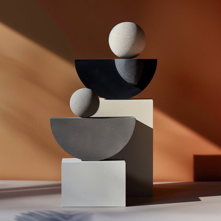 3d render of abstract geometric forms. Minimalistic composition for product presentation.の素材