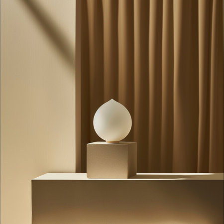 Minimalistic abstract scene with podiums and curtains. 3d renderの素材