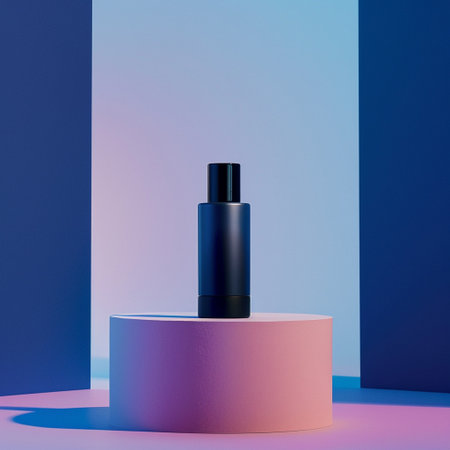 Minimalist abstract background with cosmetic product, 3d render.の素材