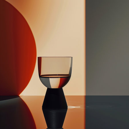 A glass of water on a dark background. 3d rendering.の素材