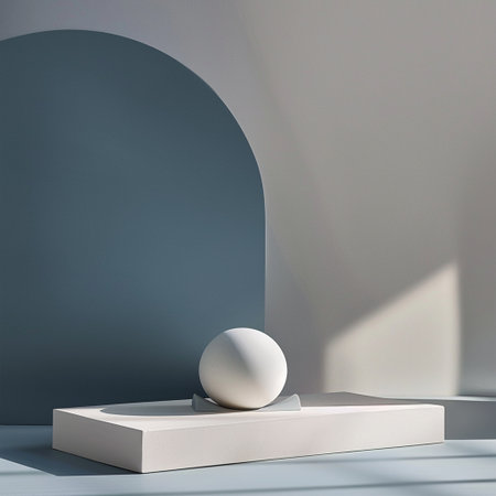 Minimalist abstract background, empty podium for product presentation. 3d renderの素材