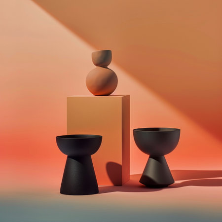 Minimalist abstract background with geometrical figures. 3d renderの素材