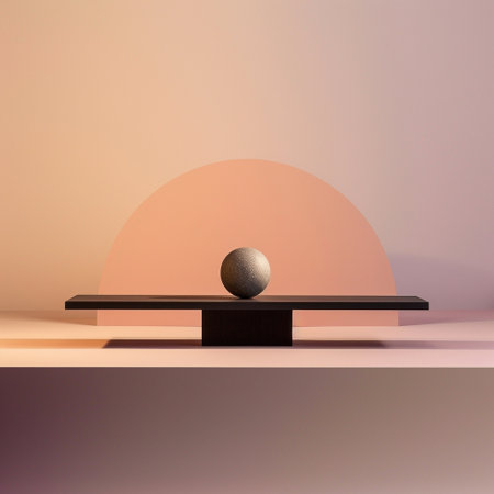 Minimal abstract background, primitive geometrical figures, pastel colors, 3D renderの素材