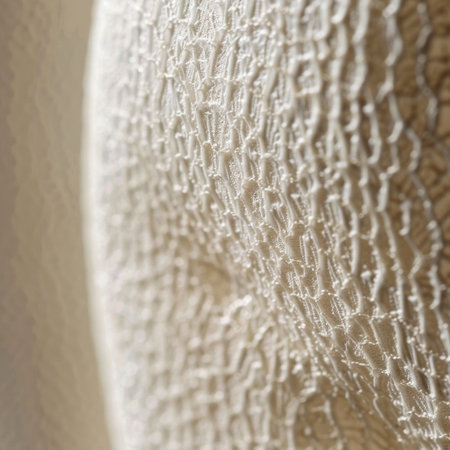 Close up of a piece of white fabric on a mannequinの素材