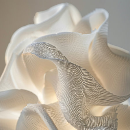 Close-up of white wax crumpled paper. Abstract background.の素材