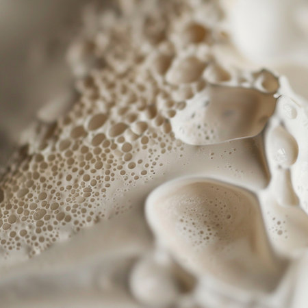 Soap foam abstract background. Shallow depth of field. Macroの素材