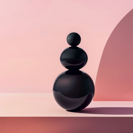 3d render, black sphere, abstract background, minimal design.の素材