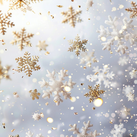 Christmas background with snowflakes and bokeh effect. Christmas background.の素材
