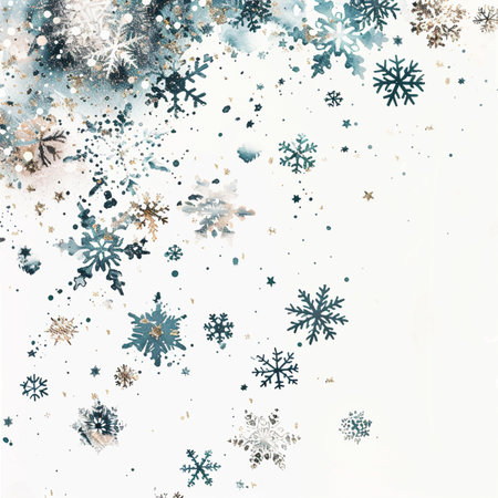 Christmas background with snowflakes. Festive background with falling snowflakes.の素材