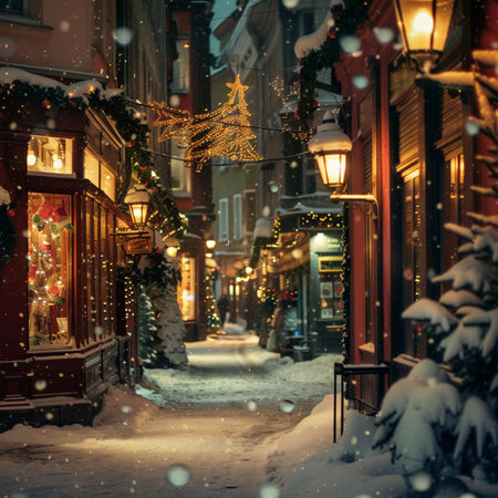 Christmas decoration in the old town of Gdansk, Poland.の素材