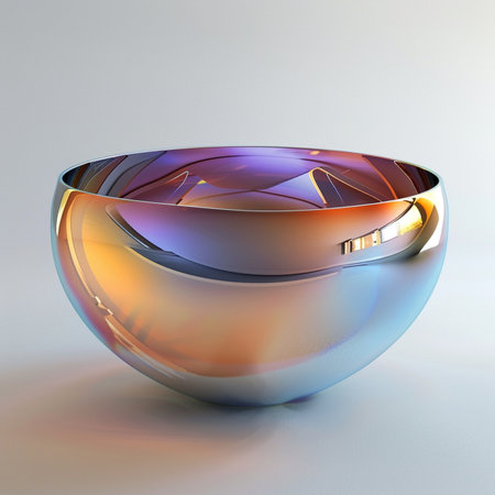 3d illustration of an abstract background with glass sphere in the centerの素材
