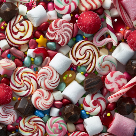 Colorful candies background. Top view. Jelly sweets.の素材
